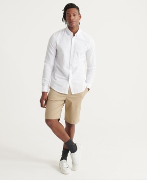 Superdry Edit Linen Button Down Férfi Hosszú Ujjú Ing Fehér | ONTRY5932